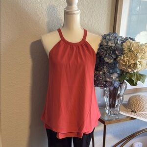 Women's fully lined Coral Halter Top. size small.